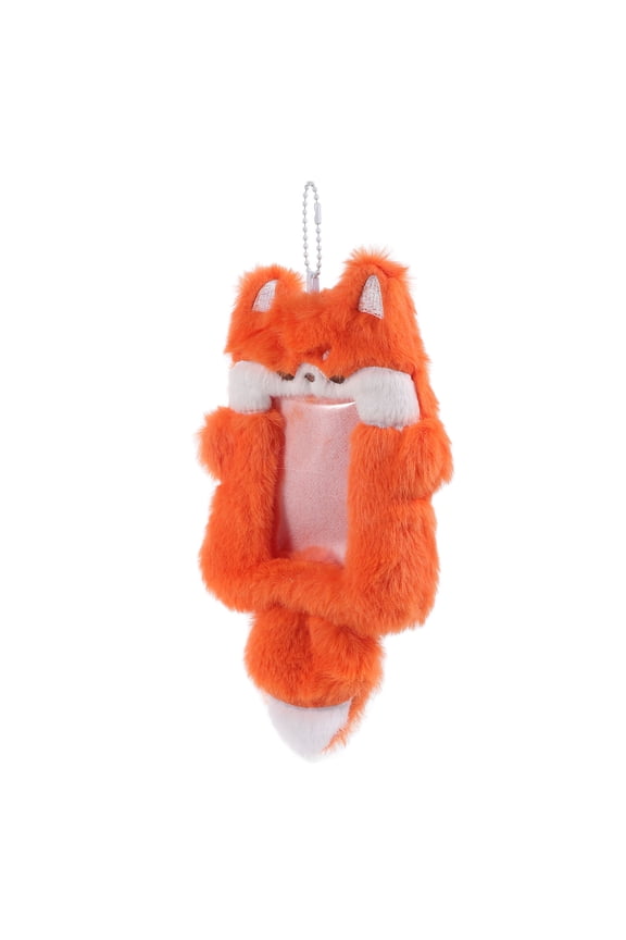 Soft Plush Orange Photo Keychain for Backpack Ideal for Office Work Cards Id Badges and Transit Passes