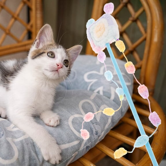 LOLIPPYY Soft Plush Toy Cat Teaser Toy Wand Fuzzy Material For Kittens To Scratch And Have Fun 1Pcs