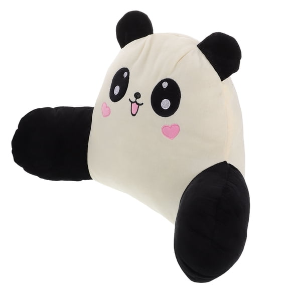 LOLIPPYY Soft White Car Back Pillow Plush Lumbar Cushion for Driving and Office Seating