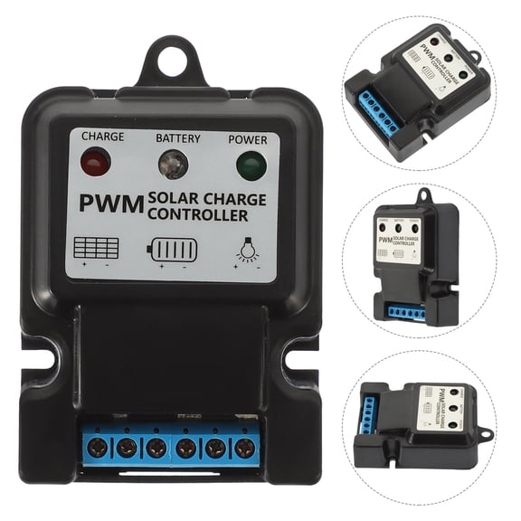 LOLIPPYY Solar Charge Controller 6V 12V 10A Pwm Battery Charger Regulator with LED Display and Long Standby Black