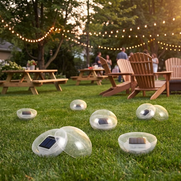 LOLIPPYY Premium Plastic Solar Floating Lights White LED Globe for Parks