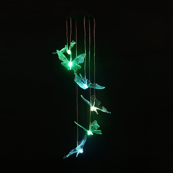 LOLIPPYY Solar Hanging Wind Chimes with LED Lights for Yard and Porch