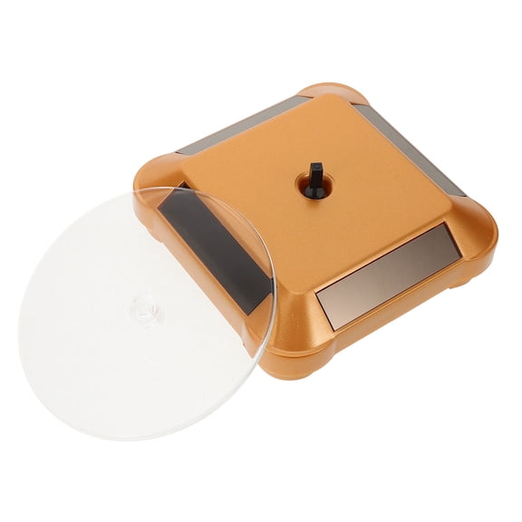 LOLIPPYY Solar Jewelry Display Stand Golden Motorized Rotating Platform for Storage
