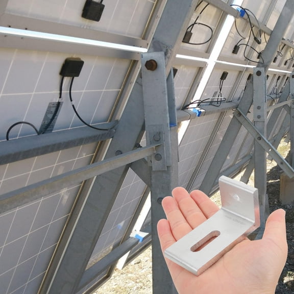 LOLIPPYY Solar Panel L Bracket in Plated Silver for Roof Mounting with Sturdy Construction