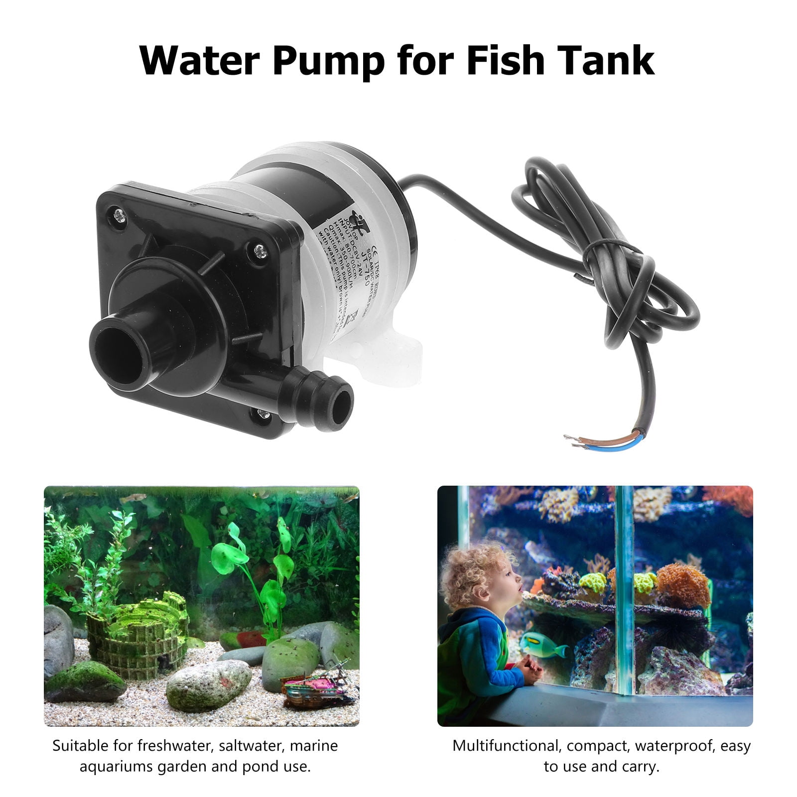 LOLIPPYY Solar Powered Submersible Water Pump Quiet for Aquarium, Garden, Pond and Outdoor Use