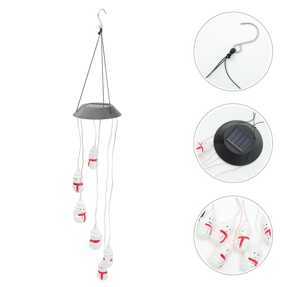LOLIPPYY Solar Wind Chime Light White Plastic Outdoor Decor with Changing LED for 28.5 inches
