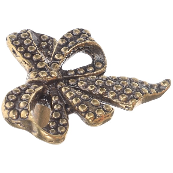 LOLIPPYY Solid Brass Bow Cabinet Knobs for Kitchen and Wardrobe Drawer Handles Brown Finish