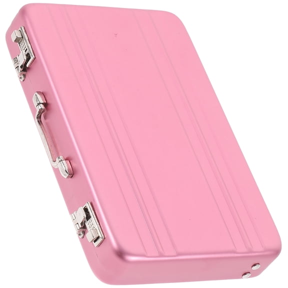 LOLIPPYY Solid Pink Card Organizer Box for Business Cards and Index Card Storage