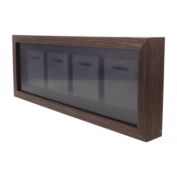 LOLIPPYY Coffee Wood Medal Display Shadow Box, Wall Mount & Desktop Showcase for Medals, Awards, and Collectibles