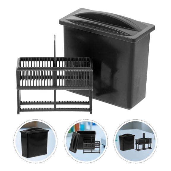 LOLIPPYY Grey Plastic Slide Storage Organizer for Laboratory Equipment, Space-Saving Design, and Practical
