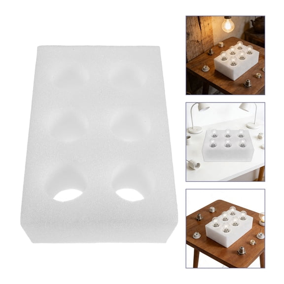LOLIPPYY Sponge Padded Light Bulb Holder White for Shockproof Storage