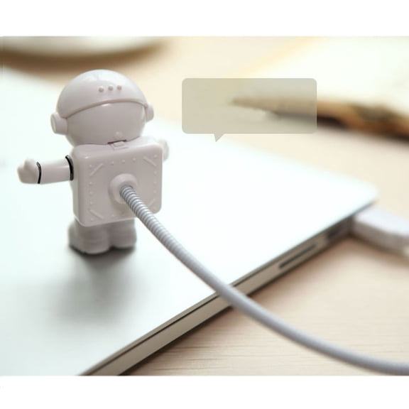 LOLIPPYY Spaceman USB LED Bed Lamp White Flexible Desk Light for Laptop Keyboard Lighting
