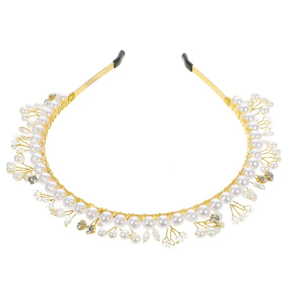 LOLIPPYY Sparkly Headbands Alloy Hairband Wedding Hair Crown with Decoration for Brides 1Pcs