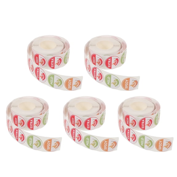 LOLIPPYY Spicy Indicator Stickers for Hot Food Labeling with Clear Round Spice Level Signs