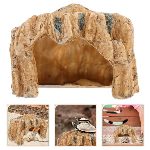 LOLIPPYY Yellow Spider Shelter Pet Climbing Cave Aquarium Accessory with Natural Look for Fish Tank Habitat