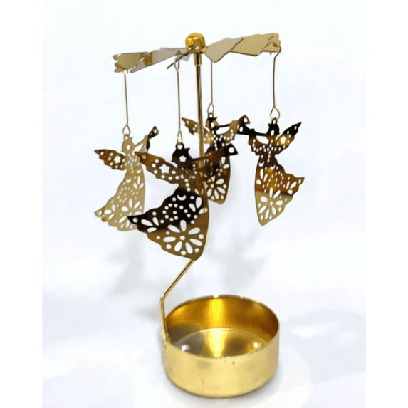 LOLIPPYY Spinning Candle Holder: Carousel Angel Rotating Candle Stand - Rotary Tealight Holder For Valentine’S Day Holiday Present