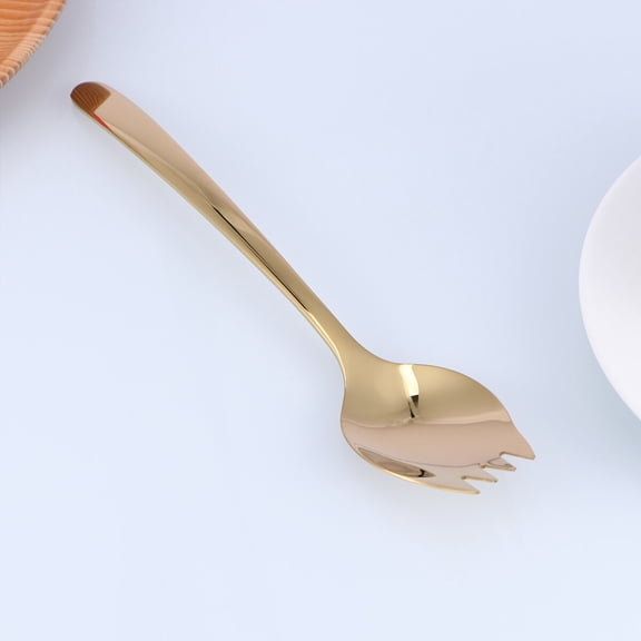 LOLIPPYY Stainless Steel Spork Salad Forks Noodle Eating Utensils for Kitchen Use 1 Set