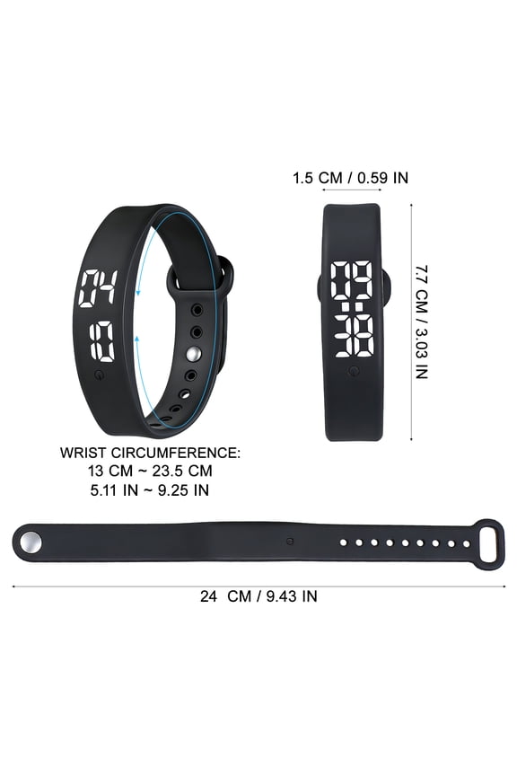 Sport Smart Wristband with Step Counter, Black Color, 1 Pack Fitness Tracker