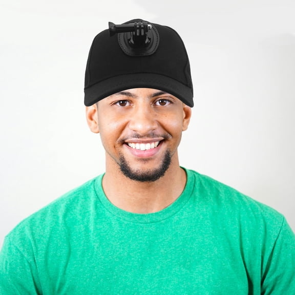 LOLIPPYY Sports Camera Baseball Cap with Adjustable Cotton Design for Hands-Free Filming Black
