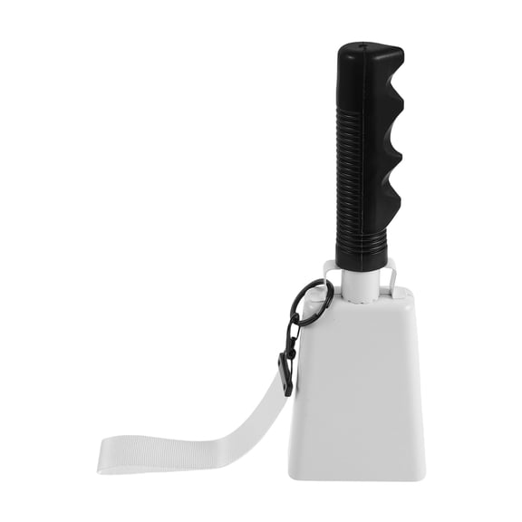 LOLIPPYY Sports Cowbell with Curved Metal Design and Matte White for Enhancing Football Game Atmosphere