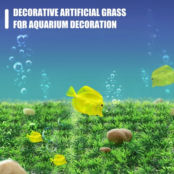 LOLIPPYY Square Artificial Grass Lawn Mat for Fish Tank Decoration with Realistic Green