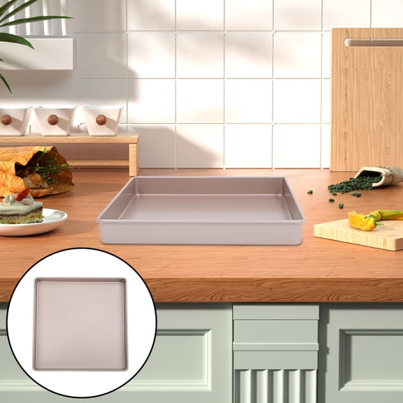 LOLIPPYY Square Plated Gold Baking Pan Nonstick Carbon Steel Tray Ideal for Chiffon Cake Cheesecake Pastry