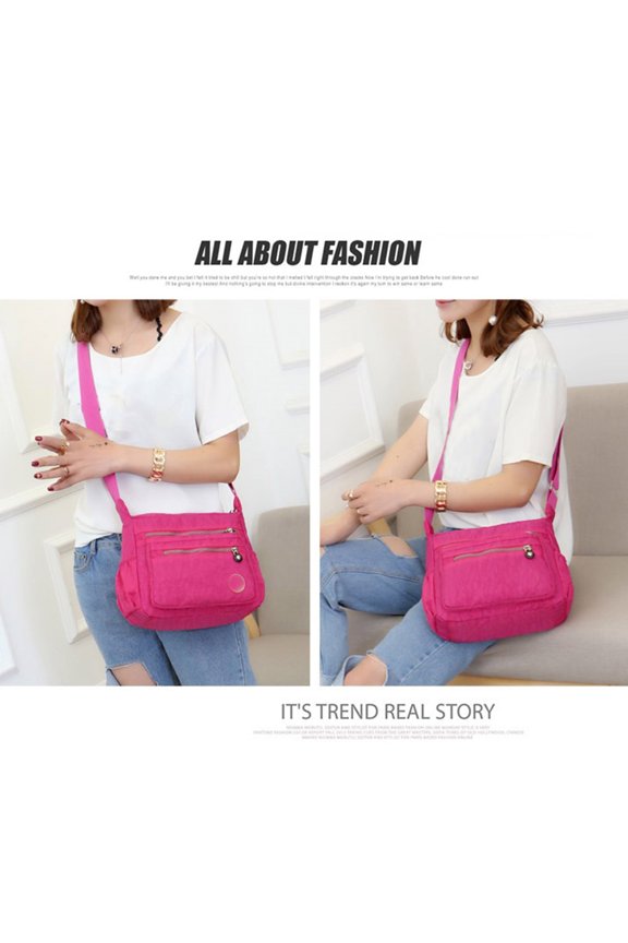Square Shoulder Bag for Woman in Rosy with Waterproof Durable Material