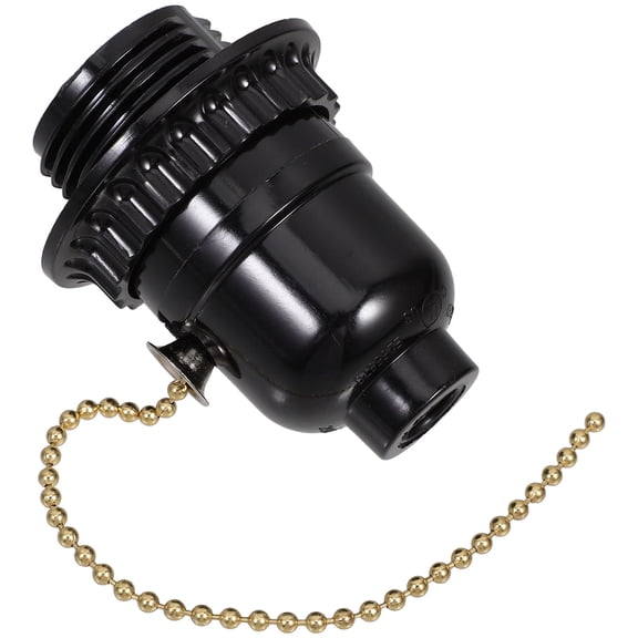 LOLIPPYY Stable Black Ceiling Light Holder with Pull Chain and E27 Socket for Lamp Replacement