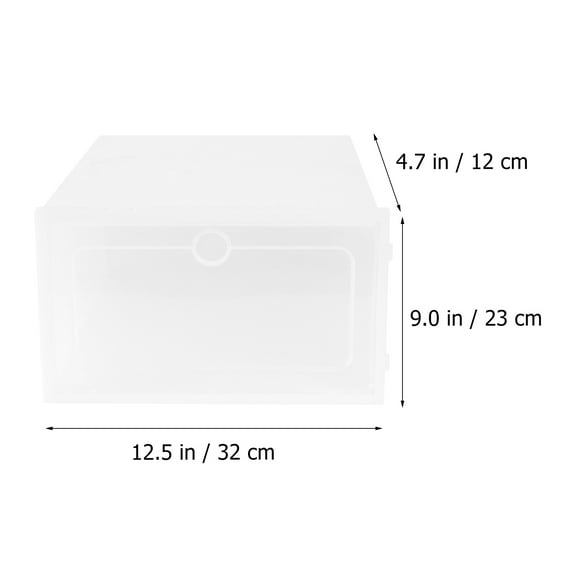 LOLIPPYY Stackable Shoe Box 6Pcs White Rectangular PP for General Users