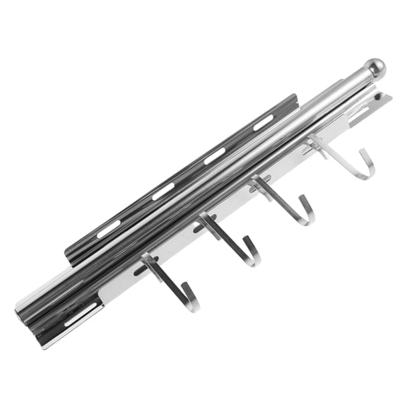 LOLIPPYY Stainless Steel Adjustable Slide-Out Closet Rod with Removable Hooks for Efficient Home Wardrobe Storage and Organization