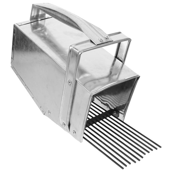 LOLIPPYY Stainless Steel Blueberry Picker with Comfortable Handle for Home Use, Silver Finish, Size 10.5 x 3.5