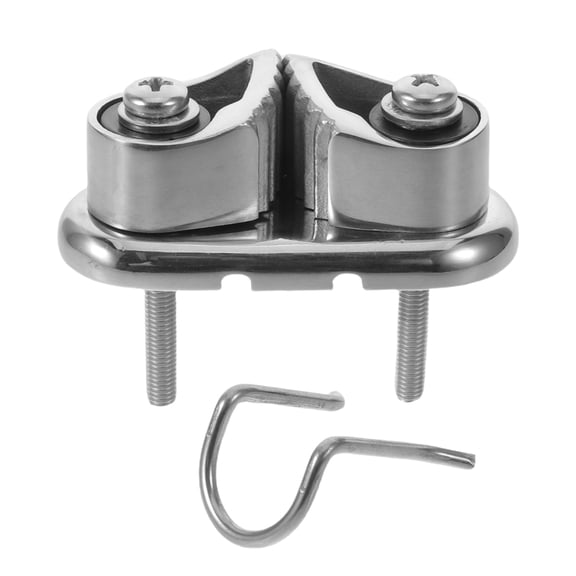 LOLIPPYY Stainless Steel Boat Rope Clamp with Wire Fairlead for Marine Deck Hardware and Sailboat Rigging
