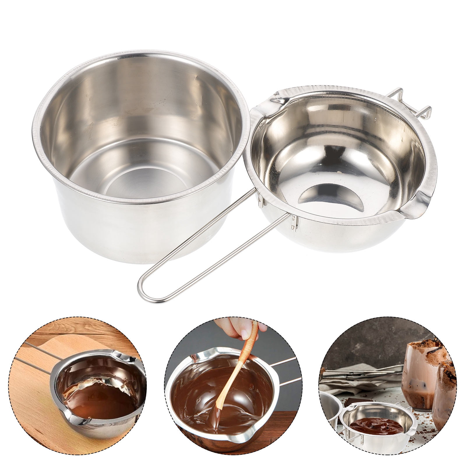 LOLIPPYY Stainless Steel Chocolate Fondue Pot 1 Set Compact for Friends ...