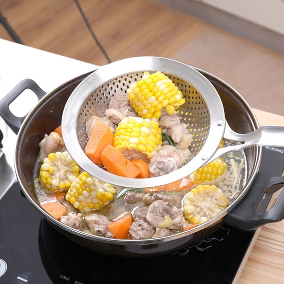 LOLIPPYY Stainless Steel Colander Kitchen Accessories Mesh Strainer for Baking and Cooking Silver 16cm