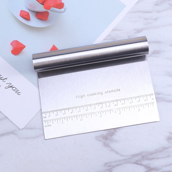 LOLIPPYY Stainless Steel Dough Scale Scraper for Kitchen with Multiuse Pizza and Vegetable Chopper
