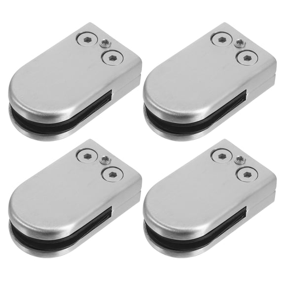LOLIPPYY 4pcs Stainless Steel Glass Clamp Brackets for Window Balustrade, Bathroom, Finish, Fits 5-8mm Glass Panels