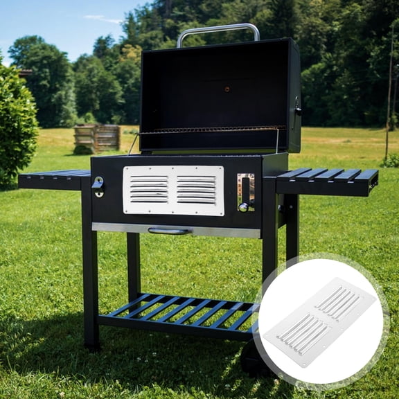 LOLIPPYY Stainless Steel Grill Vent Cover Silver Outdoor Kitchen Air Vent Panel Fire Pit Ventilation Screen