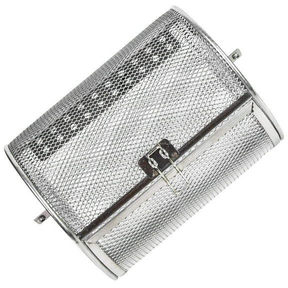 LOLIPPYY Stainless Steel Grilling Cage Plated Silver Rotating Roasting Basket Oven Baking Tool for Even Heating