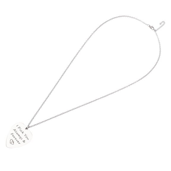 LOLIPPYY Stainless Steel Guitar Pick Necklace Black Pendant Portable Bass Pick for Guitar Decor