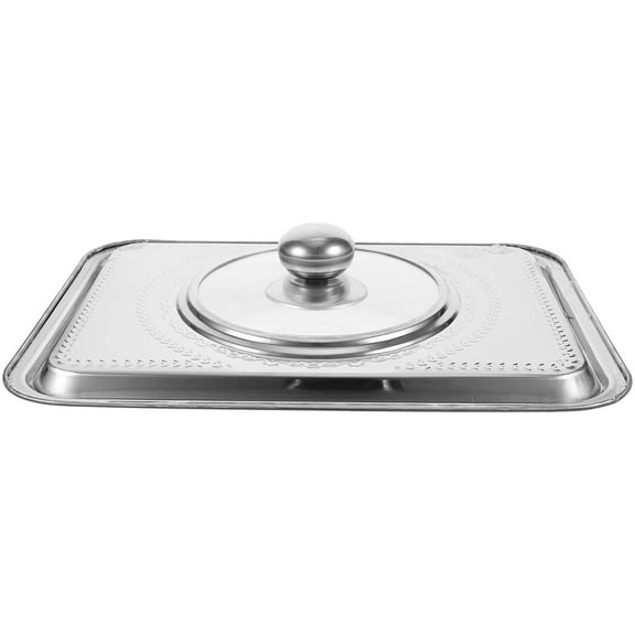 LOLIPPYY Stainless Steel Hamburger Lid with Protective Cover for Food 1Set
