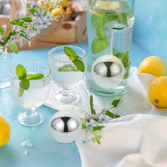 LOLIPPYY Stainless Steel Ice Ball Silver for with Reusable Metal Chilling Stones