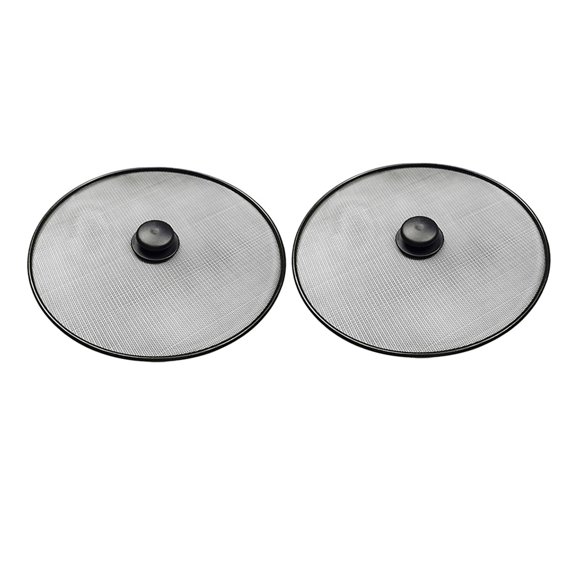 LOLIPPYY Stainless Steel Kitchen Splash Guard for Oil Splatter Prevention Easy to Clean Versatile Use Silver 2 Pcs