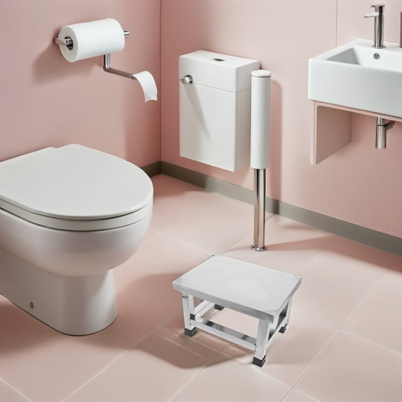 LOLIPPYY Compact Stainless Steel Stool Stable Design for Kitchens Shops Bathrooms