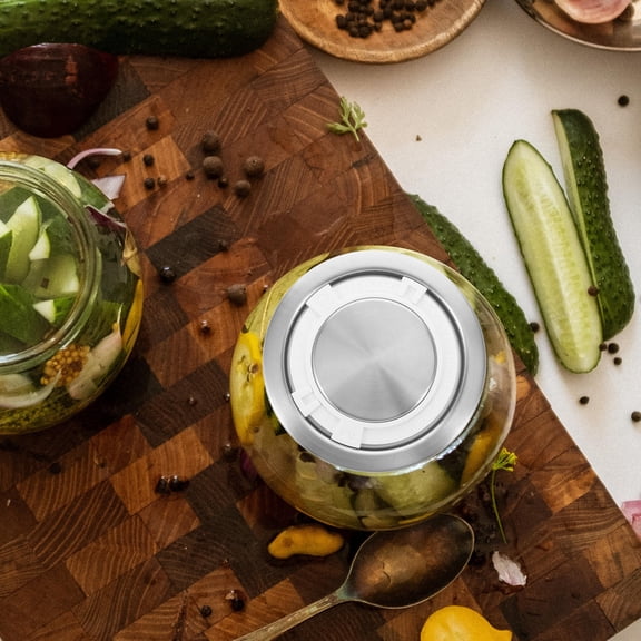 LOLIPPYY Stainless Steel Mason Jar Lids Liquid Prevention Jar Covers For Studio Use 1Set