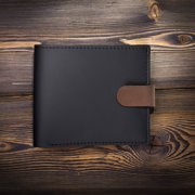 LOLIPPYY Stainless Steel Money Clip with Cash Storage Brown PU 1Pack Modern Card Holder for Business
