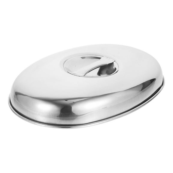 LOLIPPYY Stainless Steel Oval Dish Lid Dust Proof Food Keep Cover 1Pack