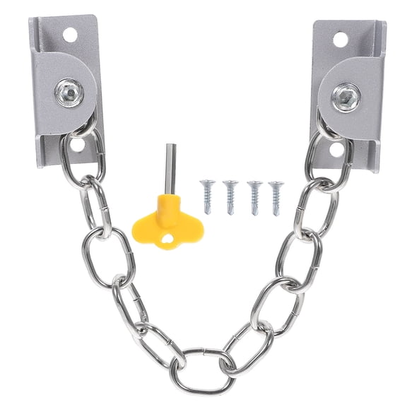 LOLIPPYY Stainless Steel Safety Chain Lock for Home Use Window and Door Security Easy Installation Silver