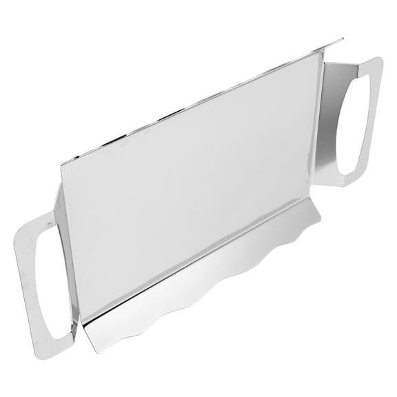 LOLIPPYY Stainless Steel Serving Tray with Handles Silver Rectangular Snack and Dessert Plate