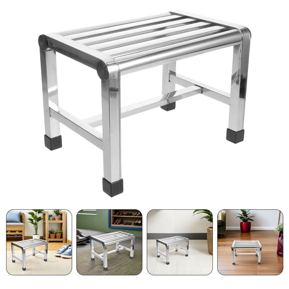 LOLIPPYY Stainless Steel Shower Stool Waterproof Non Slip Bath Bench Bathroom Footrest Portable Seat