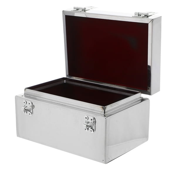 LOLIPPYY Stainless Steel Small Tool Box Metal with Lock and Handle Portable Secure Storage Box